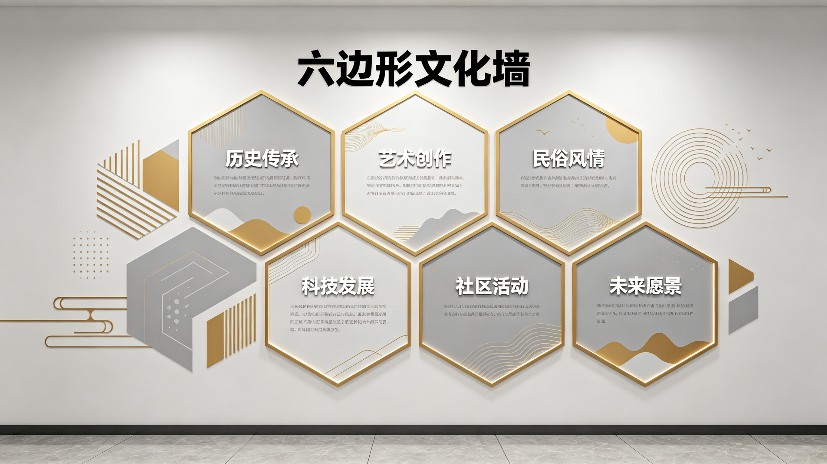 六盘水企业文化墙 | 六边形信息美学